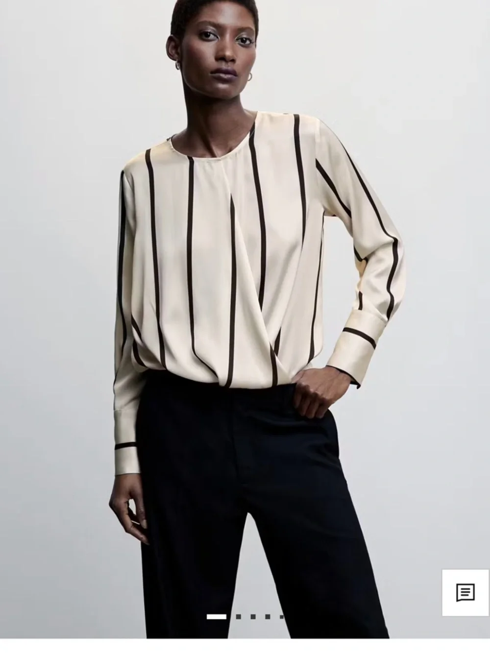 Mango’s Striped Satin Blouse Top - Picture 1 of 4